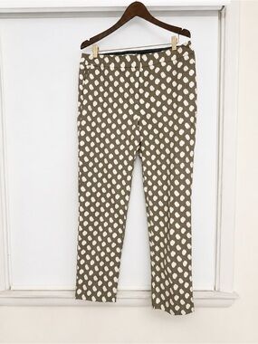 Boden Olive Green Chinos with White Polka Dot Print